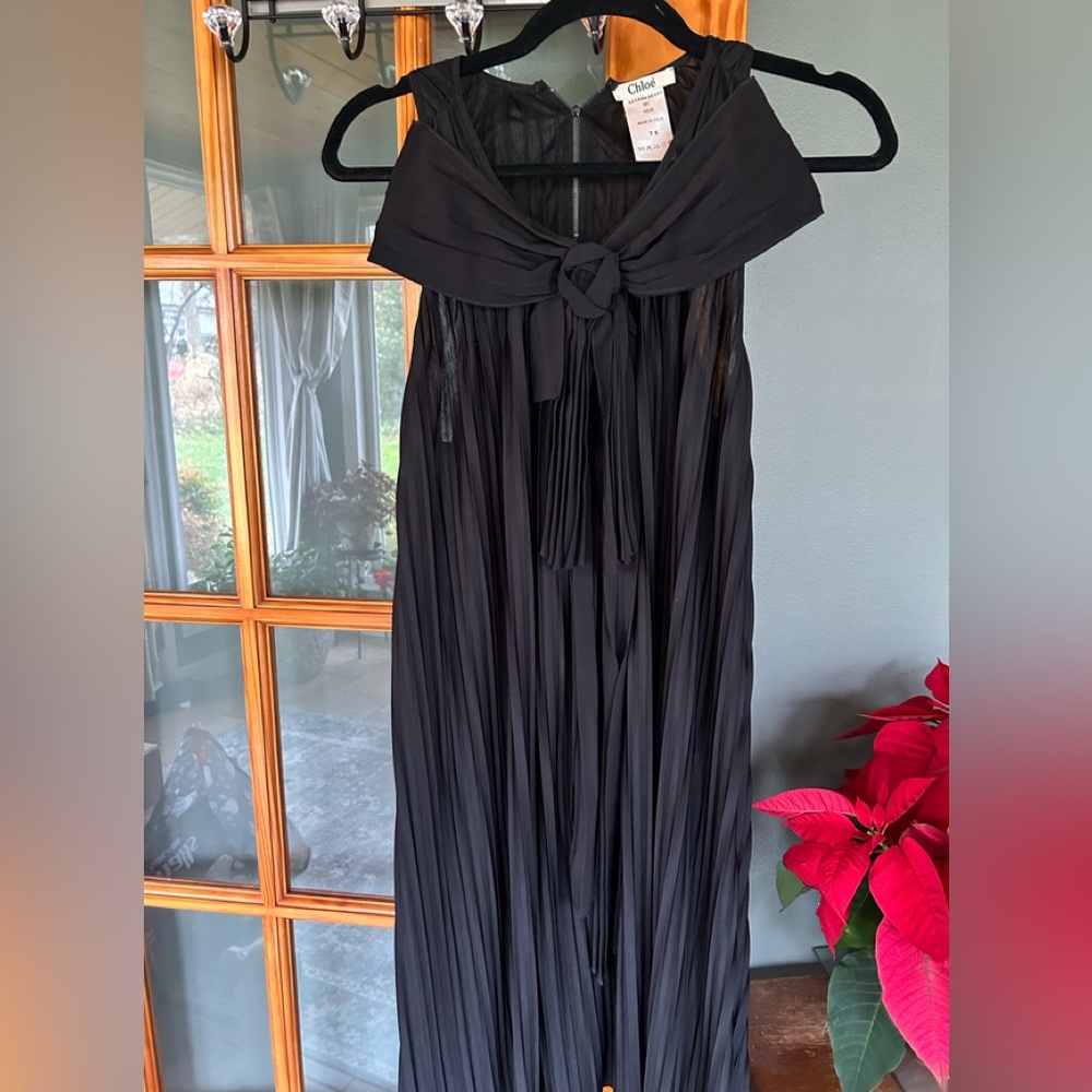 Chloe Silk Pleated Dress New Wo Tags